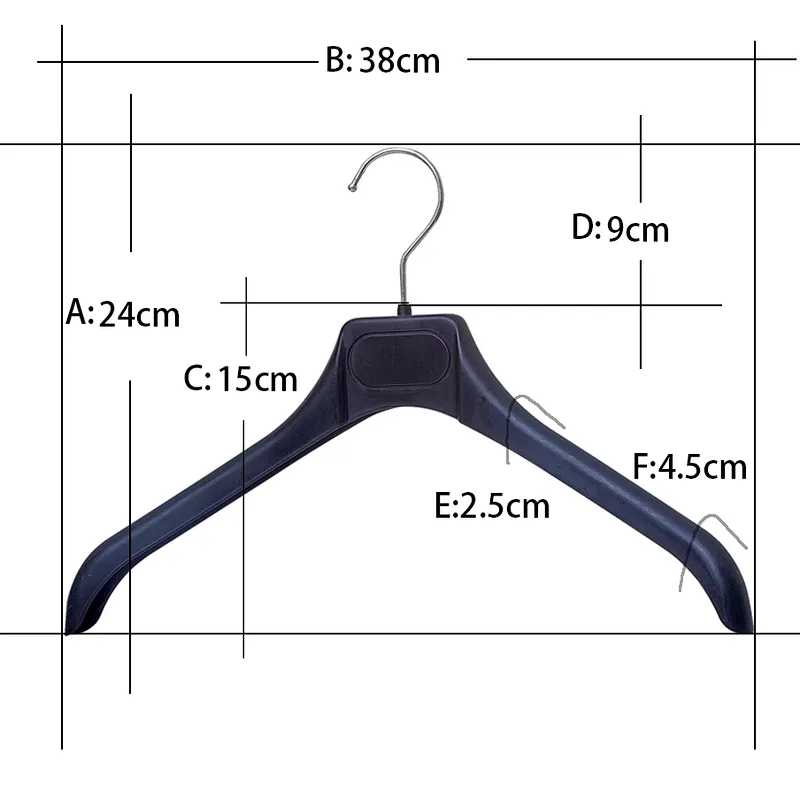 6623A-38cm clothes hanger with metal hook