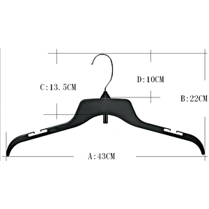 3434-43.5cm plastic hanger manufacturer metal hook hanger plastic clothes hanger