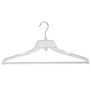 3715D-43cm sell well chinese supplier white strong metal hook ps plastic coat hanger