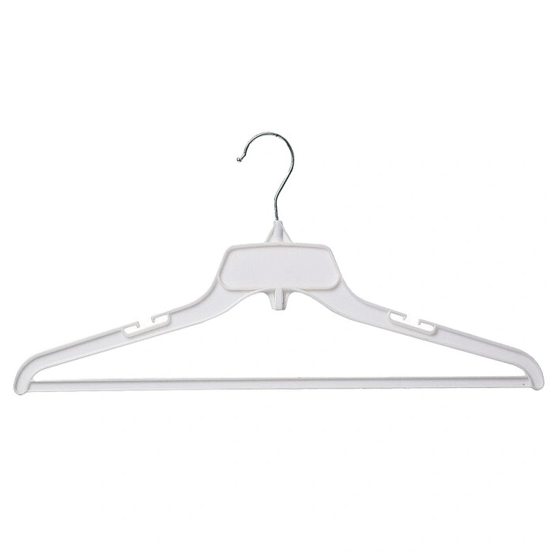 3715D-43cm sell well chinese supplier white strong metal hook ps plastic coat hanger