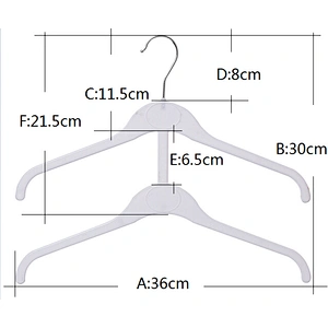 3851-36cm new product double clothes hanger long light plastic clothes hanger
