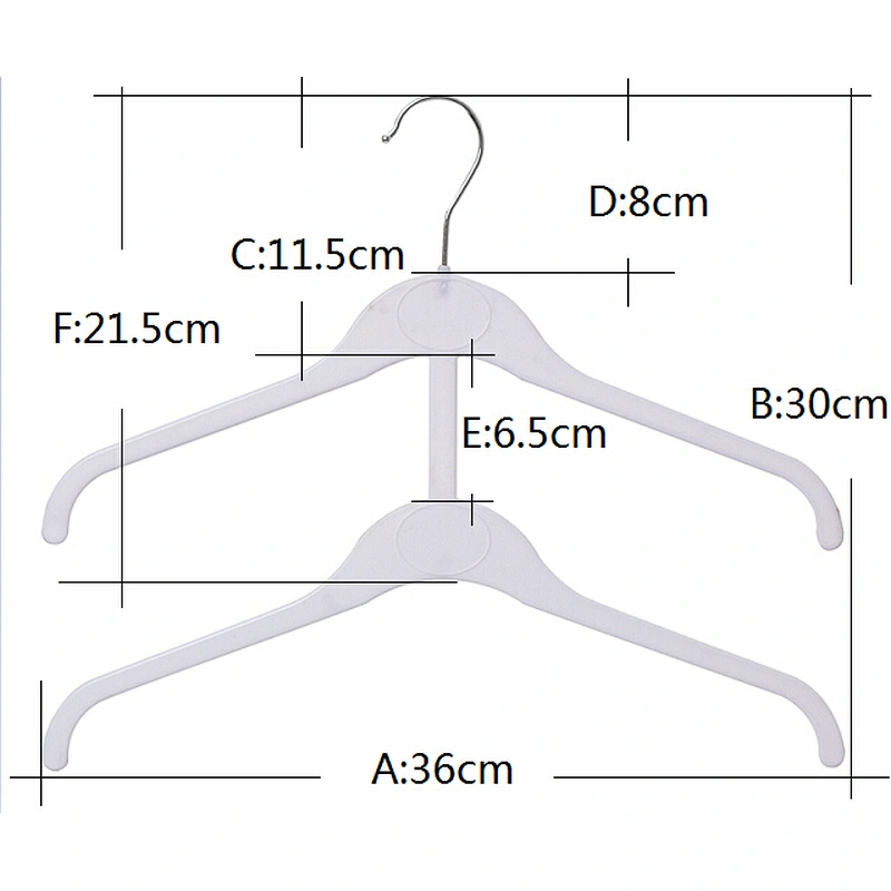 3851-36cm new product double clothes hanger long light plastic clothes hanger