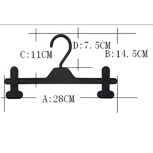 4512A-28cm  black dress hanger metal hook hanger