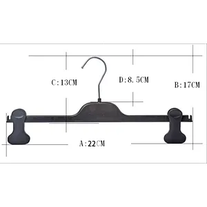 4514-22cm  clothes hanger printed logo plastic hanger manufacturer