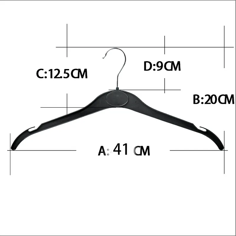 3413C-41cm Laundry Plastic Hanger with Metal Hook for Clothes (42cm)