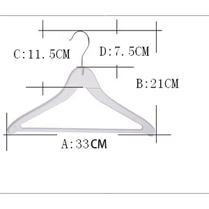3709A-33cm  china supplier yaohui brand white firm plastic coat hanger