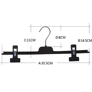 4423F-36cm  Black Kid Bottom Hanger with Metal Hook for Cloth (36cm)