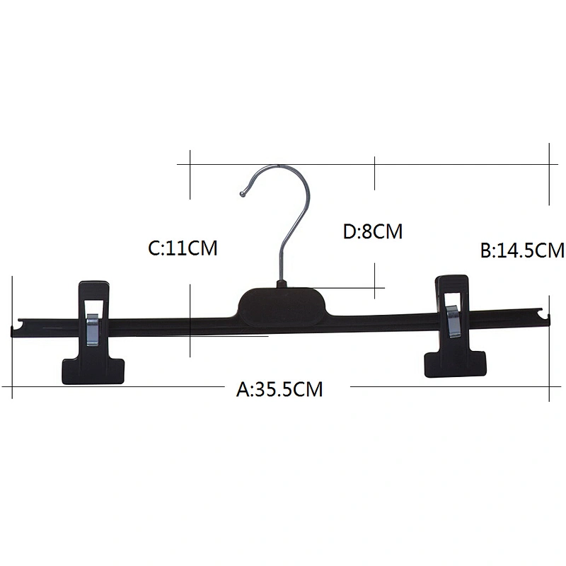 4423F-36cm  Black Kid Bottom Hanger with Metal Hook for Cloth (36cm)