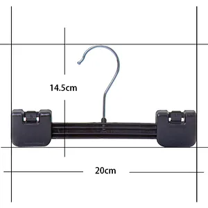 4253-20cm black plastic pants hanger