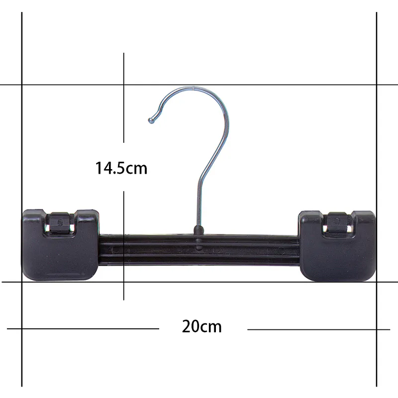 4253-20cm black plastic pants hanger