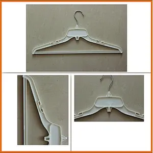 3715D-43cm sell well chinese supplier white strong metal hook ps plastic coat hanger