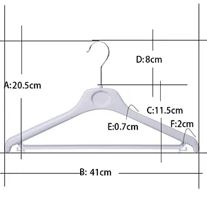 3705-41cm plastic trousers hangers metallic hook
