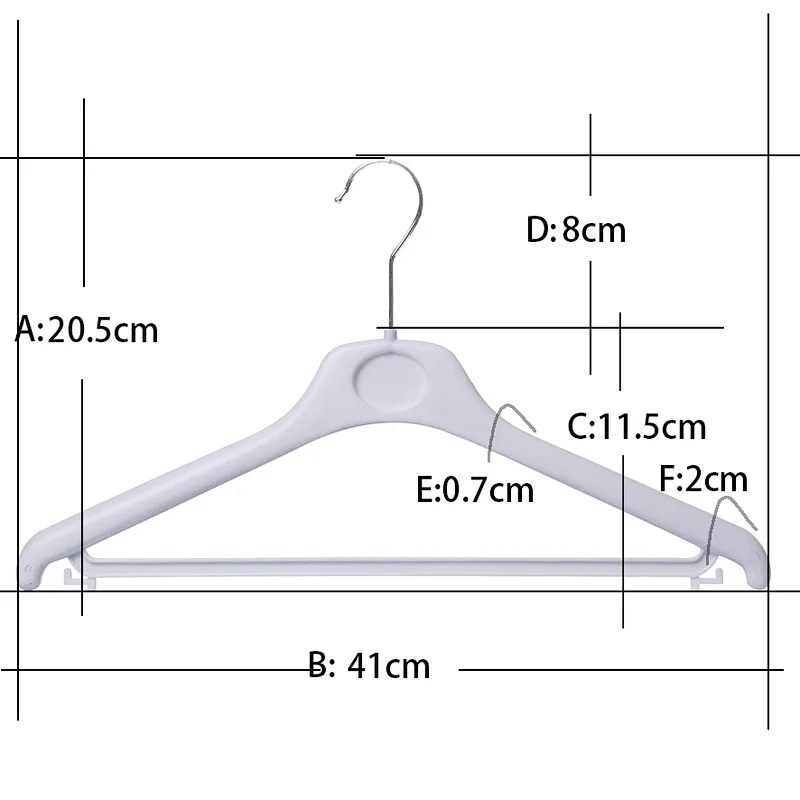 3705-41cm plastic trousers hangers metallic hook