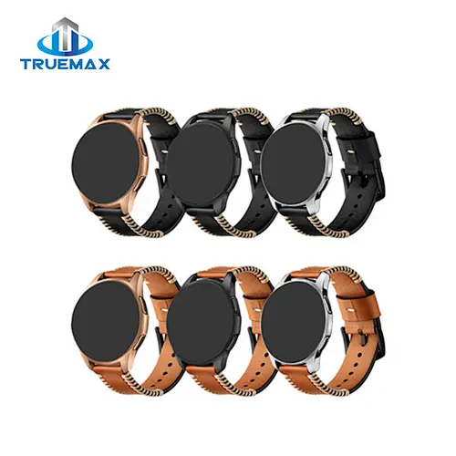 Factory Price for Samsung Galaxy Watch 42mm Pork Chop Linetype Real Leather Watch Band