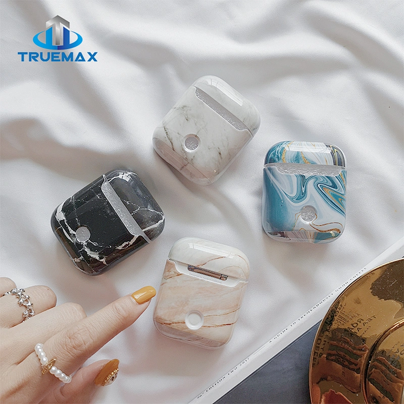 Wholesale Price Protective Cover for AirPods 1 UV Decal Marble Pattern Plastic Case