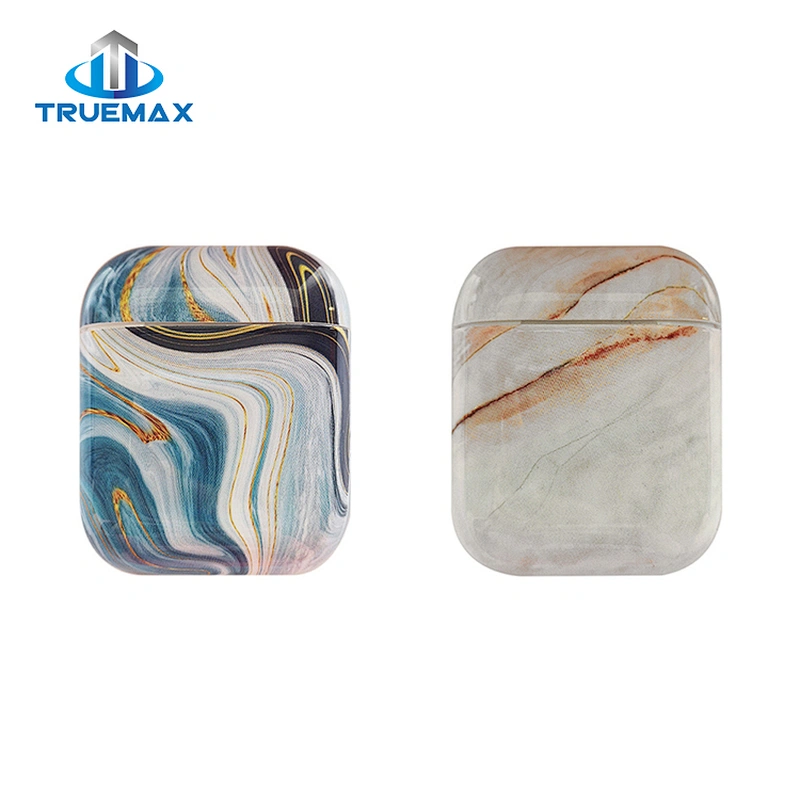 Wholesale Price Protective Cover for AirPods 1 UV Decal Marble Pattern Plastic Case