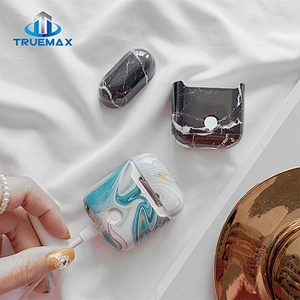 Wholesale Price Protective Cover for AirPods 1 UV Decal Marble Pattern Plastic Case