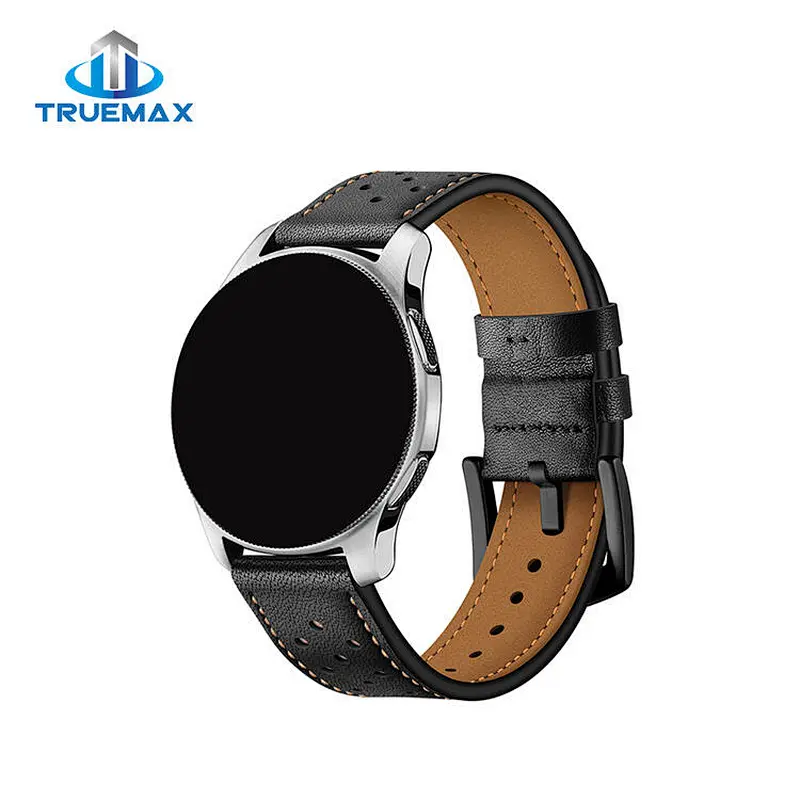 Hot Selling for Samsung Galaxy Watch 46mm Porous Type Real Leather Watch Band