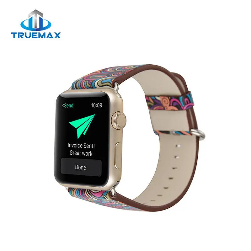 TMX for Apple Watch Chinese Ethnic Style Type Real Leather Watch Band