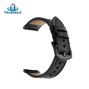 Hot Selling for Samsung Galaxy Watch 46mm Porous Type Real Leather Watch Band