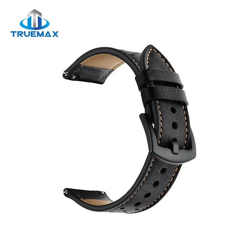 Hot Selling for Samsung Galaxy Watch 46mm Porous Type Real Leather Watch Band