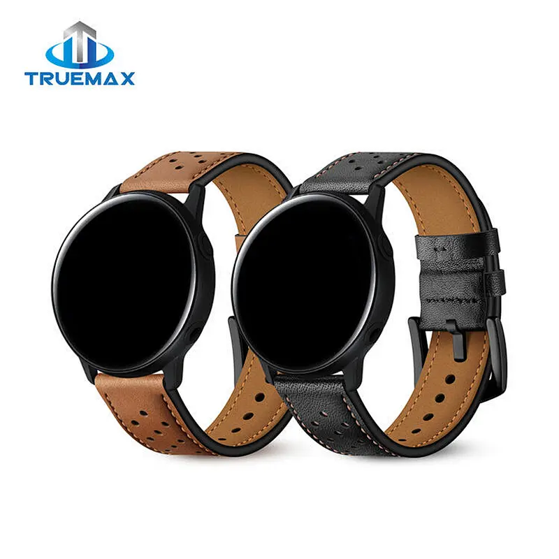 How Much for Samsung Galaxy Watch Active Porous Type Real Leather Watch Band