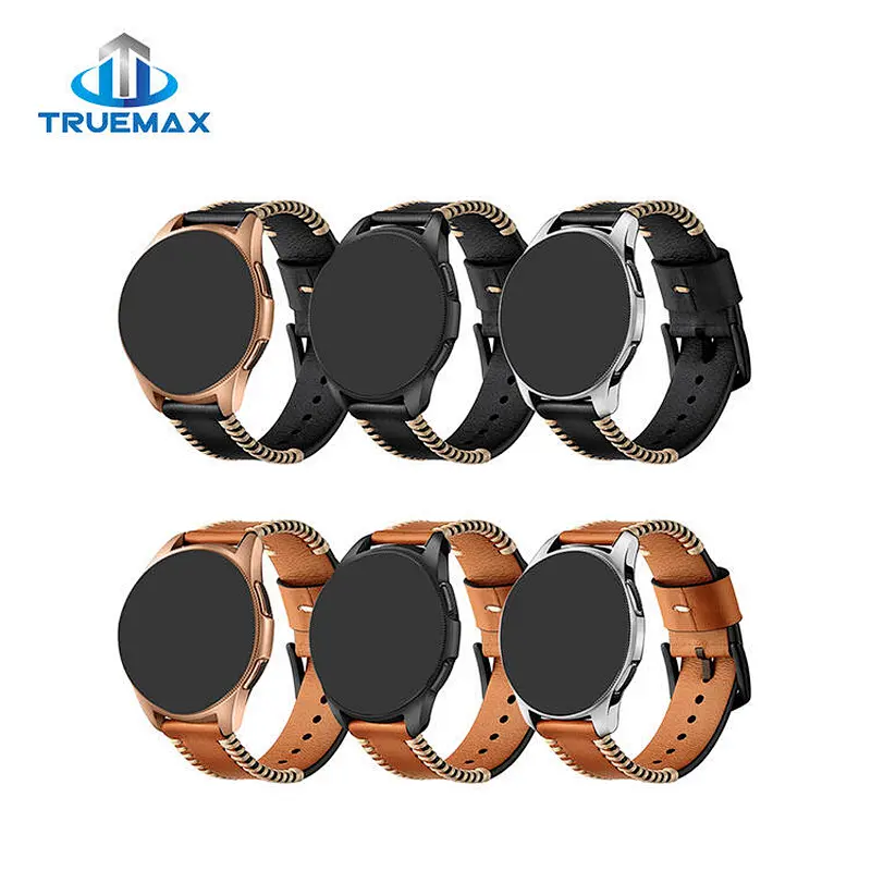 Fast Shipping for Samsung Galaxy Watch 46mm Pork Chop Linetype Real Leather Watch Band