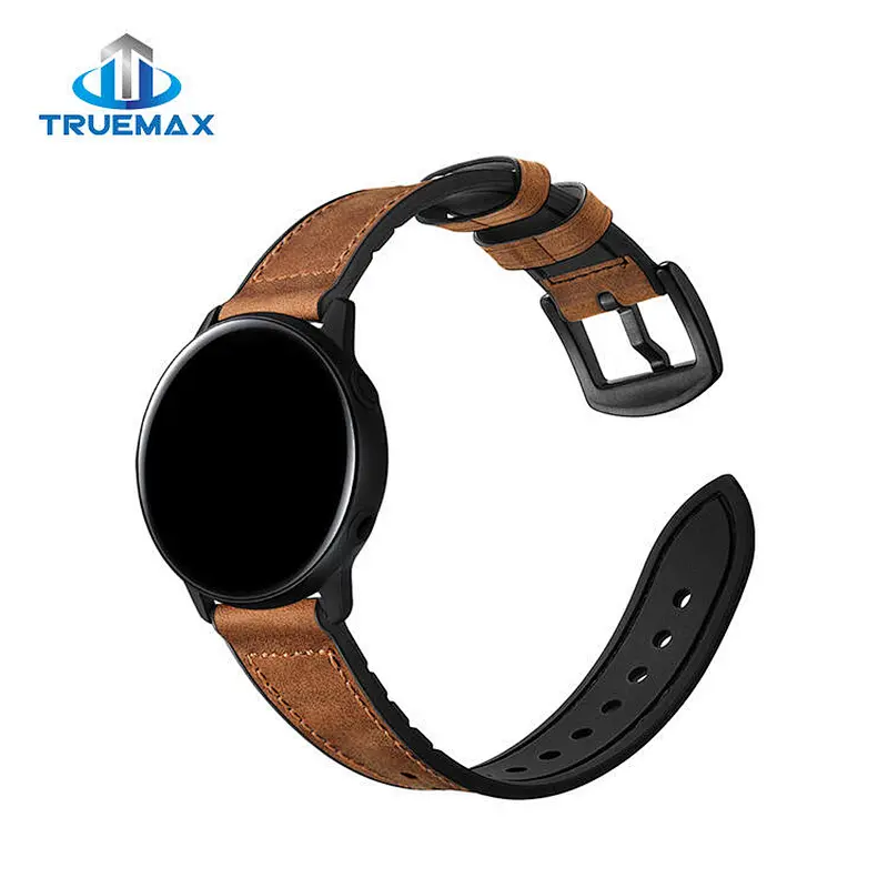 How to Shipping for Samsung Galaxy Watch Active Crazy Horse Silicone With Real Leather Watch Band
