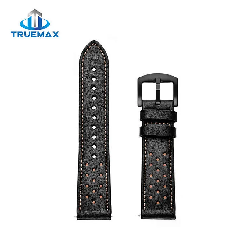 Hot Selling for Samsung Galaxy Watch 46mm Porous Type Real Leather Watch Band