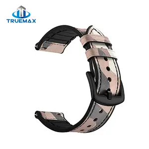 TMX for Samsung Galaxy Watch 46mm Silicone With Real Leather Watch Band