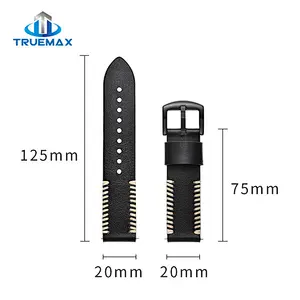 Fast Shipping for Samsung Galaxy Watch 46mm Pork Chop Linetype Real Leather Watch Band