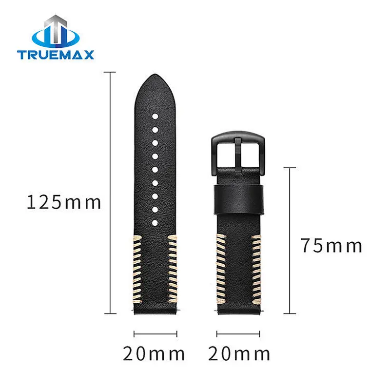 Fast Shipping for Samsung Galaxy Watch 46mm Pork Chop Linetype Real Leather Watch Band