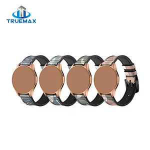 TMX for Samsung Galaxy Watch 46mm Silicone With Real Leather Watch Band