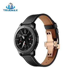 Hot Selling Leather Butterfly Gold Buckle Watch Band for Galaxy Gear S3