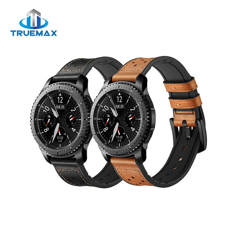 Fast Delivery for Samsung Gear S3 Silicone With Leather Cave Type Watch Band