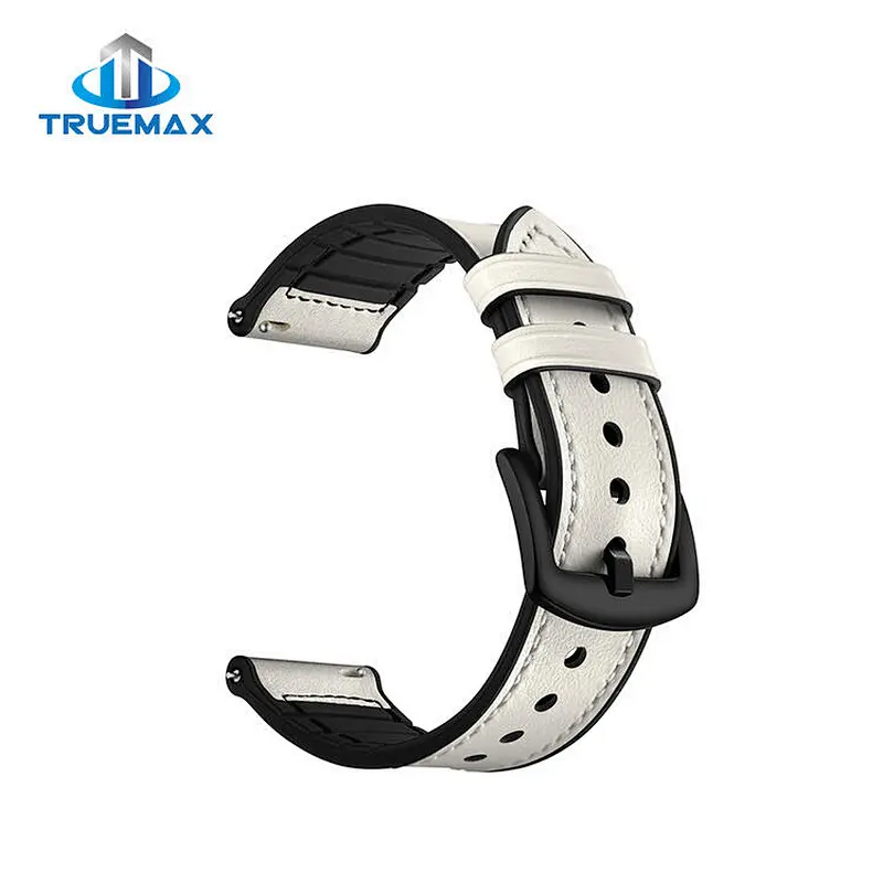 TM for Samsung Gear S3 Silicone With Genuine Leather Watch Band