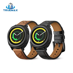 TMX for Samsung Gear Sport S4 Porous Type Leather Strap Watch Band