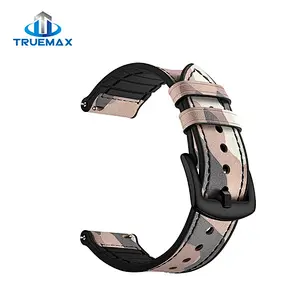 Hot Sale for Samsung Gear S3 Silicone With Genuine Leather Camouflage Watch Band