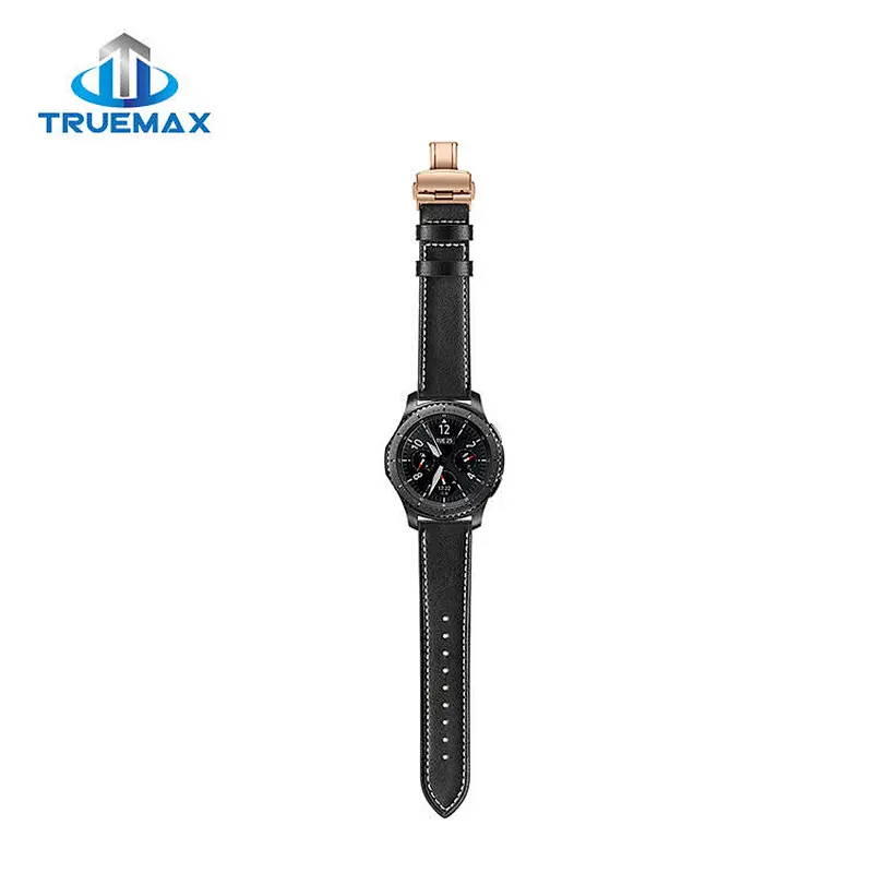 Hot Selling Leather Butterfly Gold Buckle Watch Band for Galaxy Gear S3