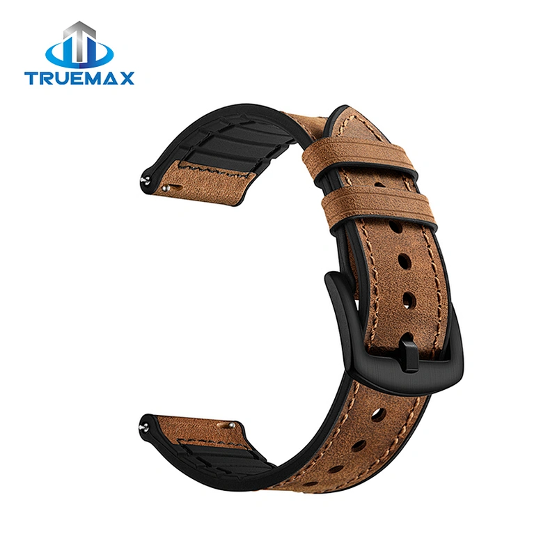 How Much for Samsung Gear Sport S4 Red Brown Crazy Horse Pattern Silicone With Genuine Leather Watch Band