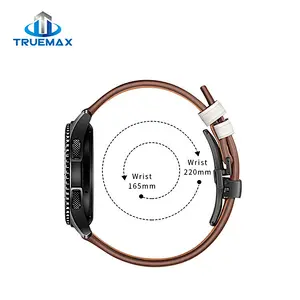 TM for Galaxy Gear S3 Leather Butterfly Black Buckle Watch Band