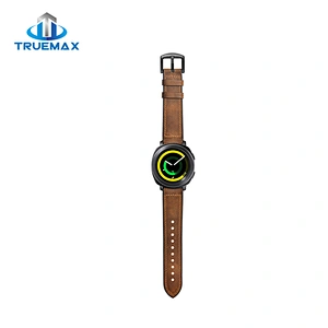 How Much for Samsung Gear Sport S4 Red Brown Crazy Horse Pattern Silicone With Genuine Leather Watch Band