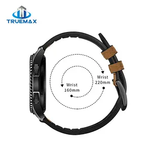 TM for Samsung Gear S3 Silicone With Genuine Leather Watch Band