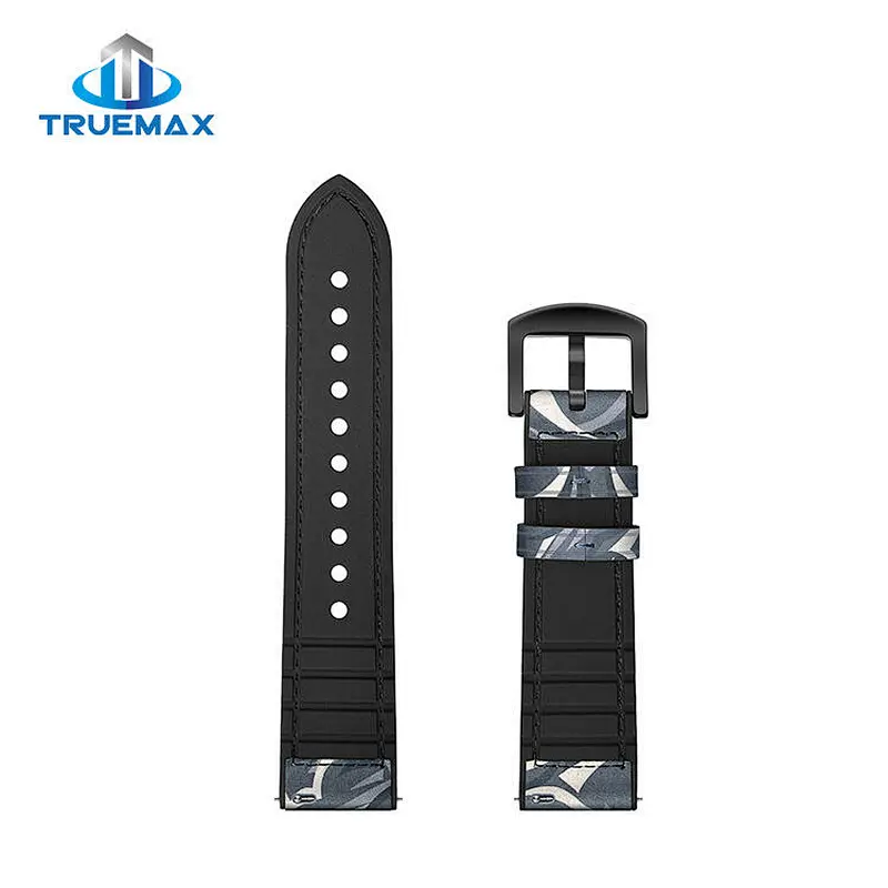 Hot Sale for Samsung Gear S3 Silicone With Genuine Leather Camouflage Watch Band