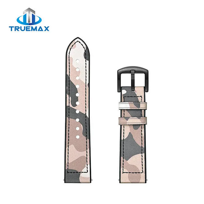 Hot Sale for Samsung Gear S3 Silicone With Genuine Leather Camouflage Watch Band