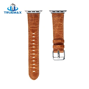 TM for Apple Watch Cracked Crazy Horse Grain Leather Watch Band