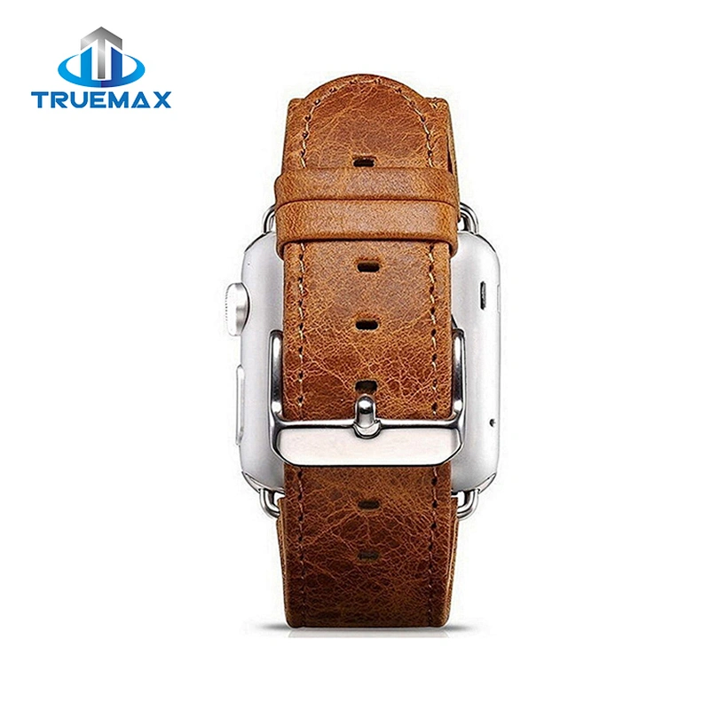 TM for Apple Watch Cracked Crazy Horse Grain Leather Watch Band