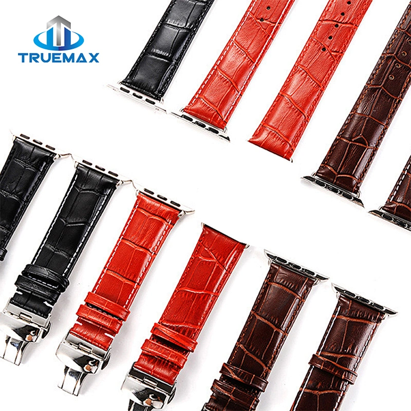 How Much for Apple Watch Crocodile Pattern Butterfly Clasp Leather Strap