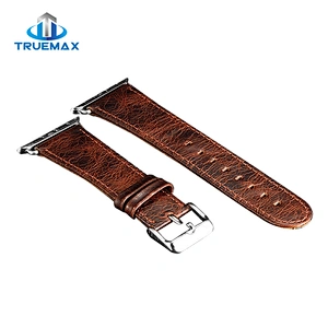 TM for Apple Watch Cracked Crazy Horse Grain Leather Watch Band