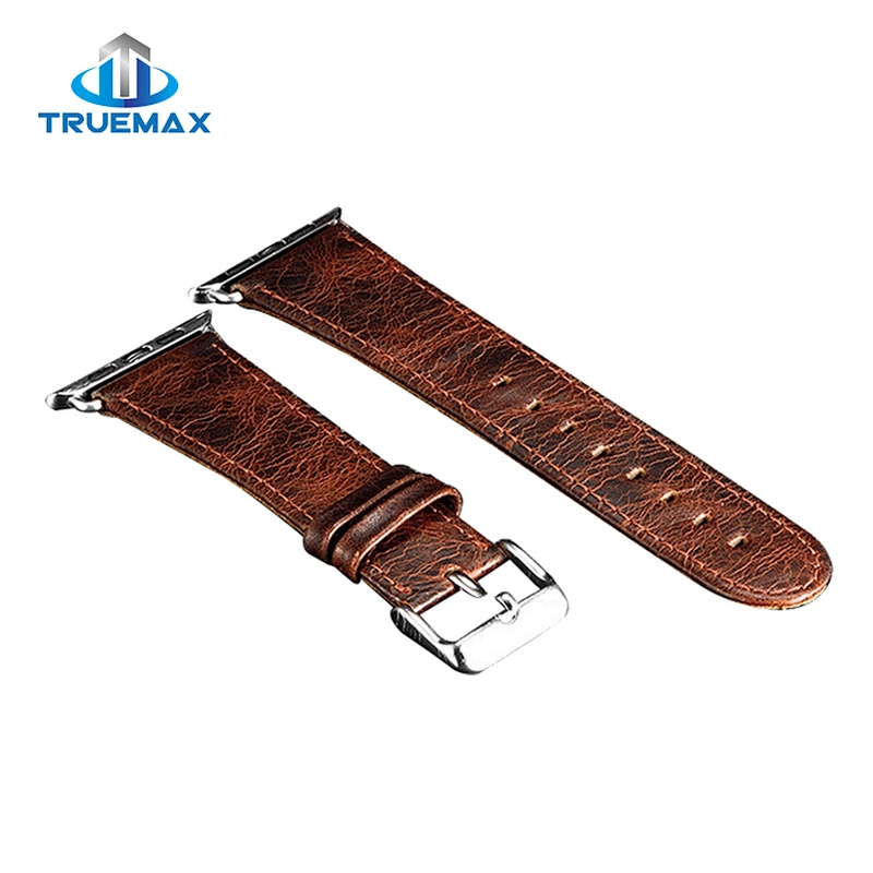 TM for Apple Watch Cracked Crazy Horse Grain Leather Watch Band